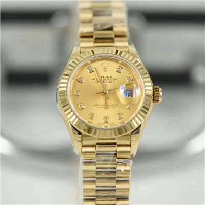 【SY Factory 一比一 top 复刻高仿手表】 Rolex 女装  Datejust 系列279178香槟色镶钻 wrist watch 