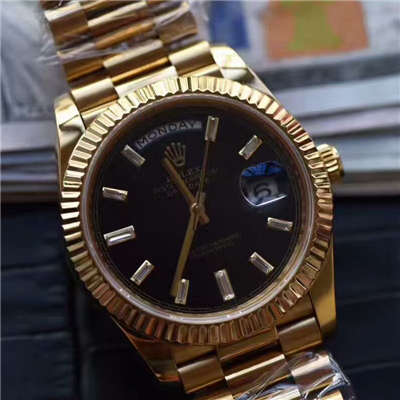 【台湾 Factory 一比一超A高仿 wrist watch 】 Rolex  Day-Date 型系列228238黑色表盘