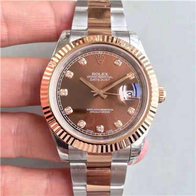 【NOOB Factory 1:1 top 复刻手表】 Rolex   Datejust 系列126331巧克力盘镶钻 wrist watch 