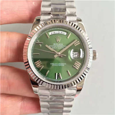 【N Factory 一比一超A高仿手表】 Rolex  Day-Date 型系列228239绿盘 wrist watch 