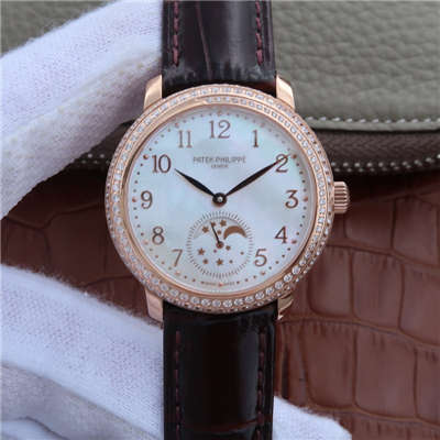 【KG一比一超A高仿手表】 PATEK PHILIPPE 复杂功能计时系列4968R-001 玫瑰金女士 wrist watch 