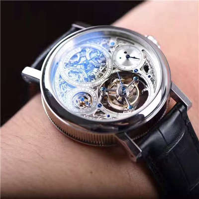 【TF Factory 一比一精高仿手表】 Breguet 经典复杂系列3795PT/1E/9WU全镂空 Tourbillon  wrist watch 