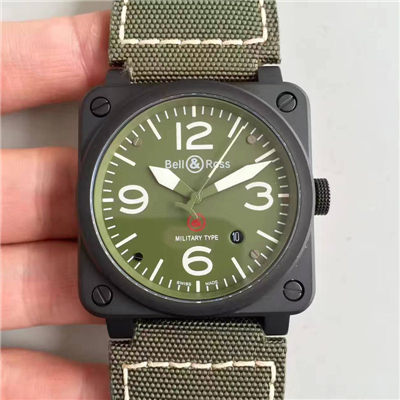 【BR Factory  top 复刻高仿手表】 Bell & Ross AVIATION系列BR 03-92 Military Carbon wrist watch 