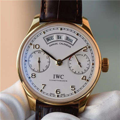 【YL一比一超A高精仿手表】 IWC 葡萄牙年历 wrist watch 系列 IWC 年历黄金壳白面款