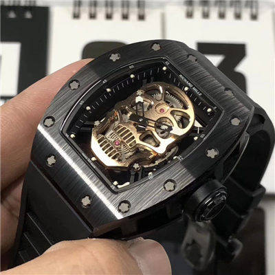 【KV Factory 一比一超A高仿手表】RICHARD MILLE 男士系列RM 52-01潘玮柏同款金色骷髅头 wrist watch 