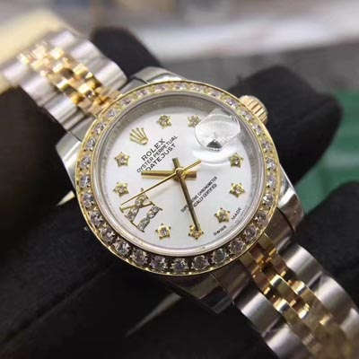 【SY一比一超A高仿手表】 Rolex 女装  Datejust 系列白色镶钻表盘女士 wrist watch 