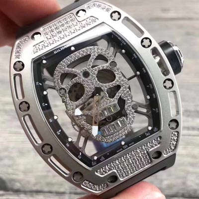 【KV一比一超A高仿手表】RICHARD MILLE RICHARD MILLE男士系列RM 052银色骷髅头满钻 wrist watch 