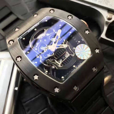 【视频解析】1:1超A精仿KV出品 top 版 RICHARD MILLE 骷髅头RM 52系列手表