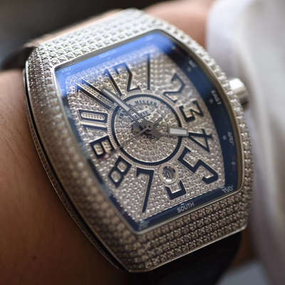 【FM一比一超A高仿手表】 Franck Muller VANGUARD系列Vanguard Lady 白金钻石腕錶 wrist watch 