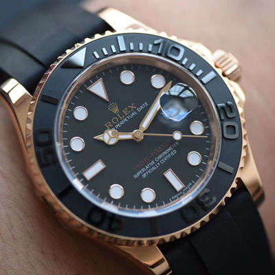 【独家视频测评NOOB Factory 1:1高仿手表】 Rolex  Yacht-Master 系列116655-Oysterflex bracelet金壳 wrist watch  