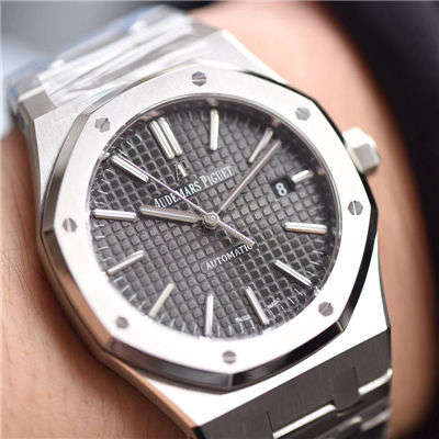 【视频测评JF Factory 1:1高仿手表】Audemars Piguet 皇家橡树系列15400ST.OO.1220ST.03《黑盘》 wrist watch  