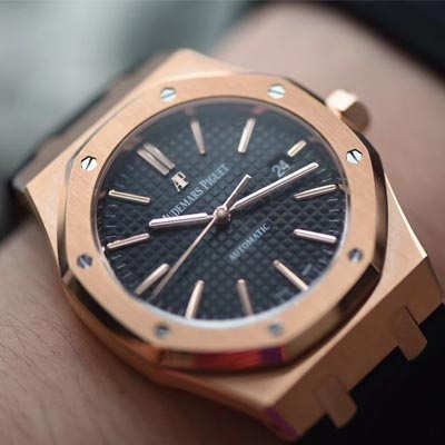 【JF Factory 1:1复刻手表】Audemars Piguet 皇家橡树系列15400OR.OO.D002CR.01 wrist watch 《真皮 watchband  款》