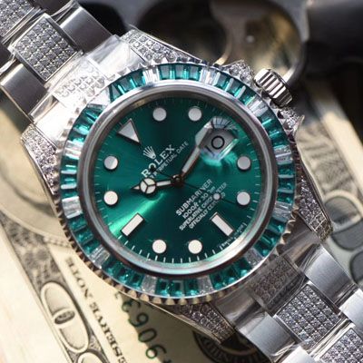 【LF Factory  top 复刻 Rolex 高仿手表】LF帝皇 copy customized 版镶钻 Submariner ❗ top 绿钻水鬼