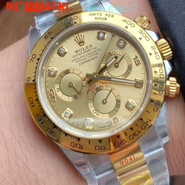  Video analysis N Factory  Rolex 超级4130 Ditongna 间金钻面m116503-0006 top 1比1复刻高仿手表